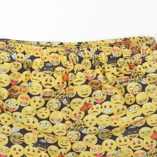 Emoji Boys Yellow Geometric Polyester Sweat Shorts Size 7-8 Years  Regular  - Swim Short