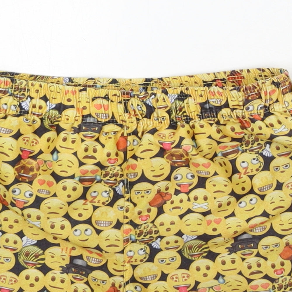 Emoji Boys Yellow Geometric Polyester Sweat Shorts Size 7-8 Years  Regular  - Swim Short