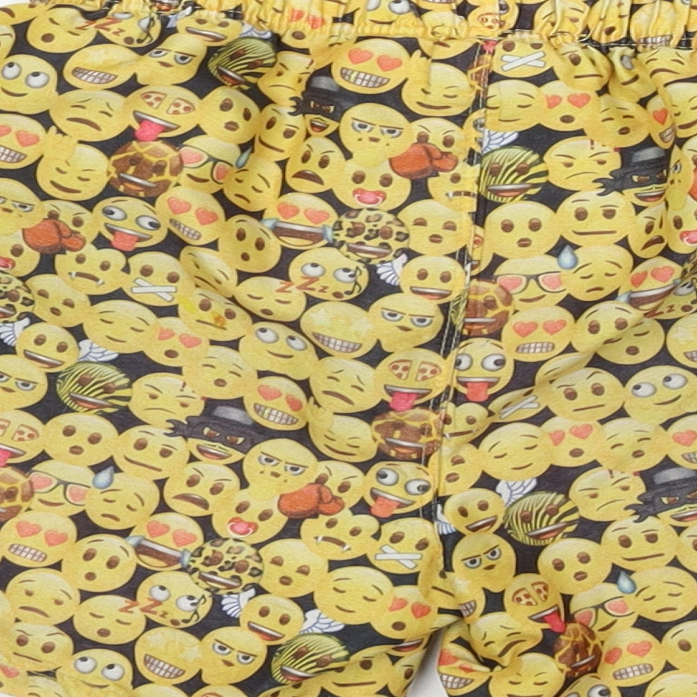Emoji Boys Yellow Geometric Polyester Sweat Shorts Size 7-8 Years  Regular  - Swim Short