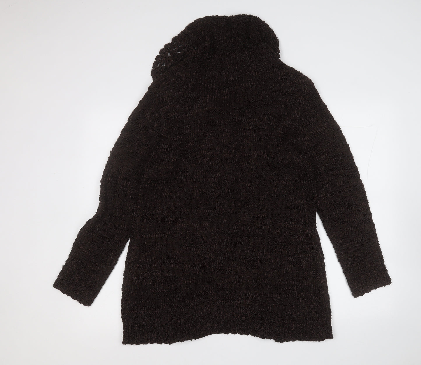 Roman Womens Brown Collared  Acrylic Cardigan Jumper Size L