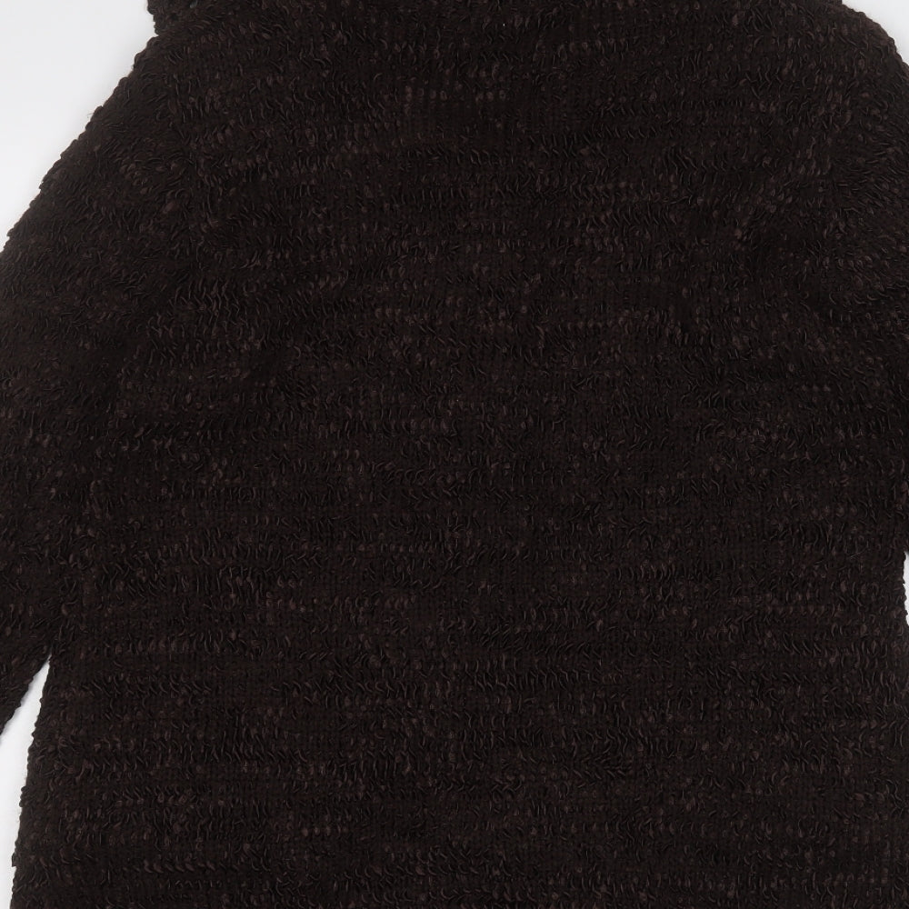 Roman Womens Brown Collared  Acrylic Cardigan Jumper Size L