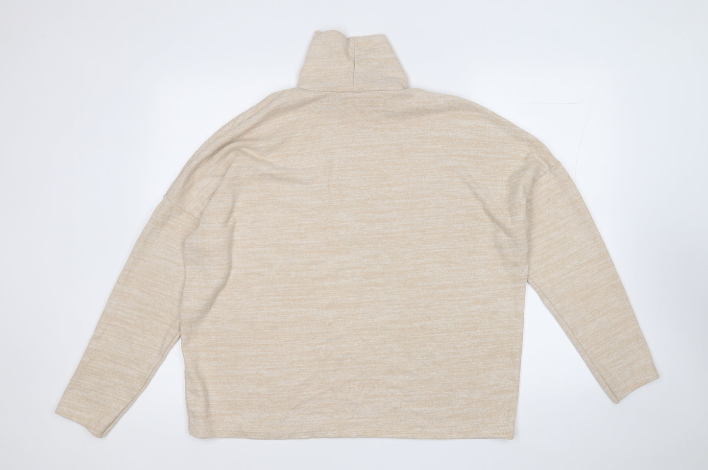 H&M Womens Beige Mock Neck  Viscose Pullover Jumper Size L