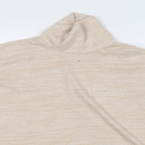 H&M Womens Beige Mock Neck  Viscose Pullover Jumper Size L
