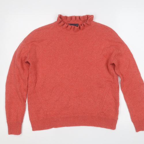 Marks and Spencer Womens Red Mock Neck  Acrylic Pullover Jumper Size XS