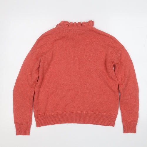 Marks and Spencer Womens Red Mock Neck  Acrylic Pullover Jumper Size XS