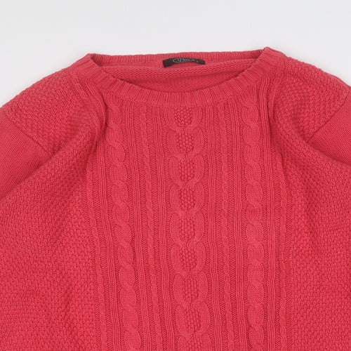 BM Womens Pink Round Neck  Cotton Pullover Jumper Size L