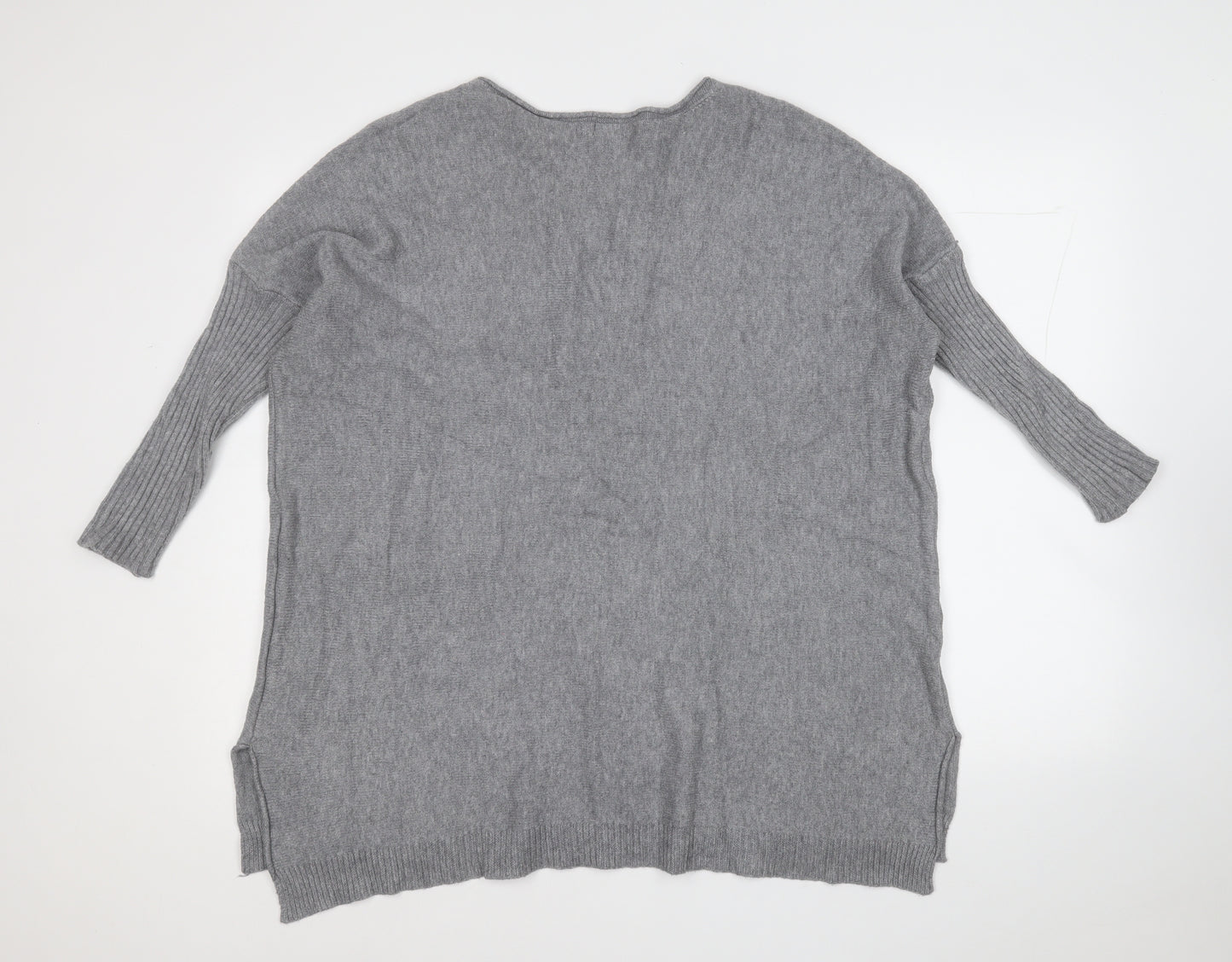 oed london Womens Grey Round Neck  Viscose Pullover Jumper Size 2XL