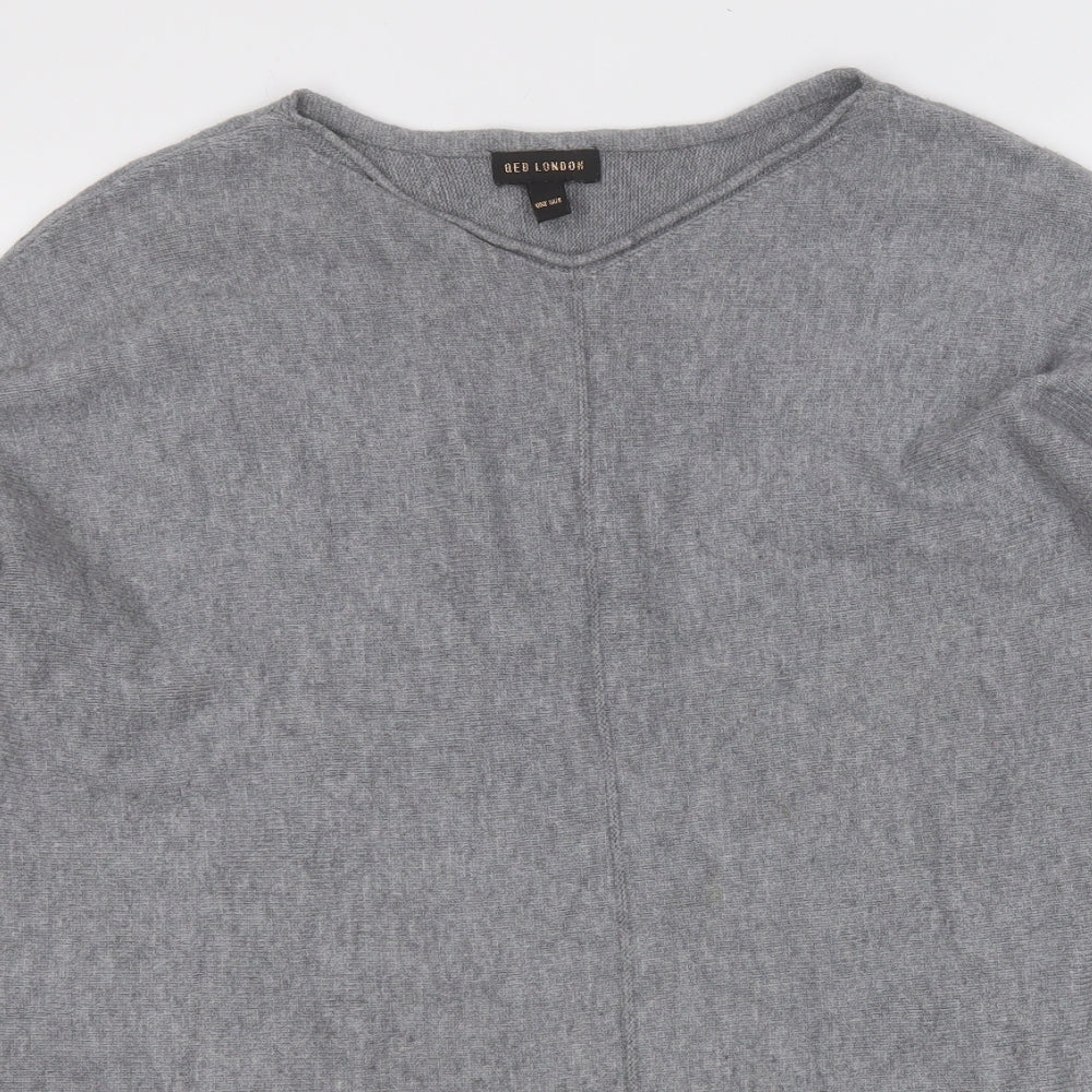 oed london Womens Grey Round Neck  Viscose Pullover Jumper Size 2XL