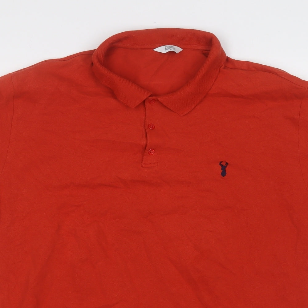 NEXT Mens Orange  Cotton  Polo Size XL Collared