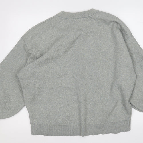 H&M Womens Grey  Viscose Pullover Sweatshirt Size L
