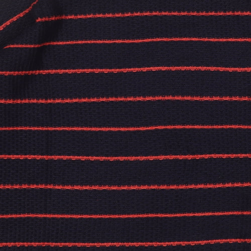 Marks and Spencer Womens Blue Round Neck Striped Acrylic Pullover Jumper Size 18