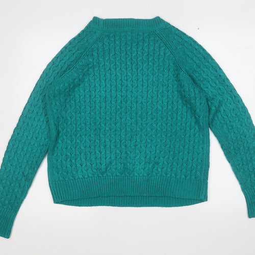 Red Herring Womens Green Round Neck  Acrylic Pullover Jumper Size 18