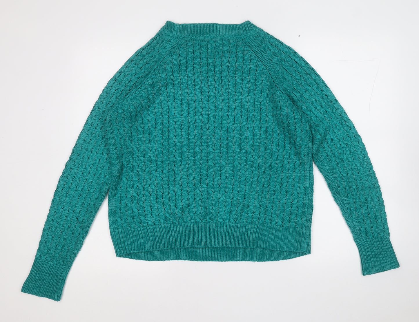 Red Herring Womens Green Round Neck  Acrylic Pullover Jumper Size 18