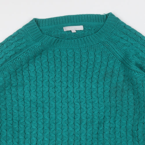 Red Herring Womens Green Round Neck  Acrylic Pullover Jumper Size 18