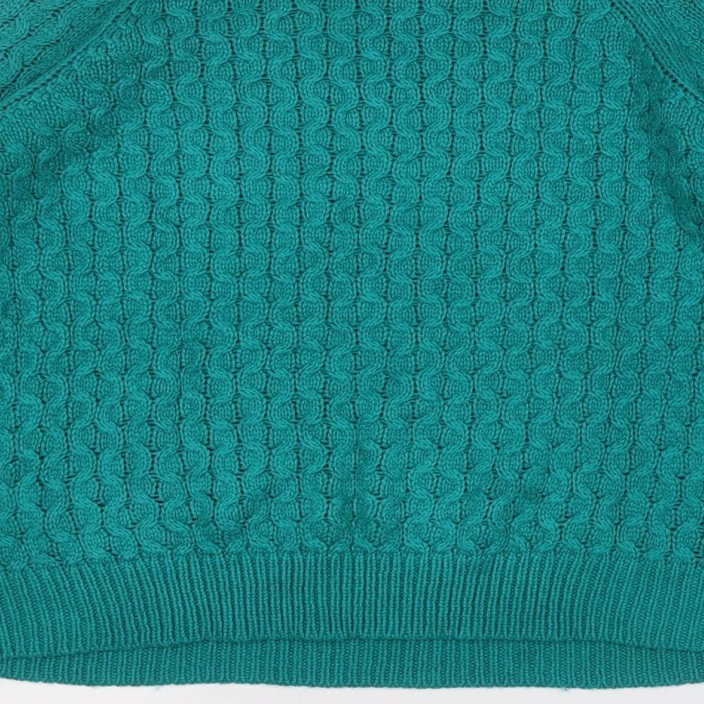 Red Herring Womens Green Round Neck  Acrylic Pullover Jumper Size 18