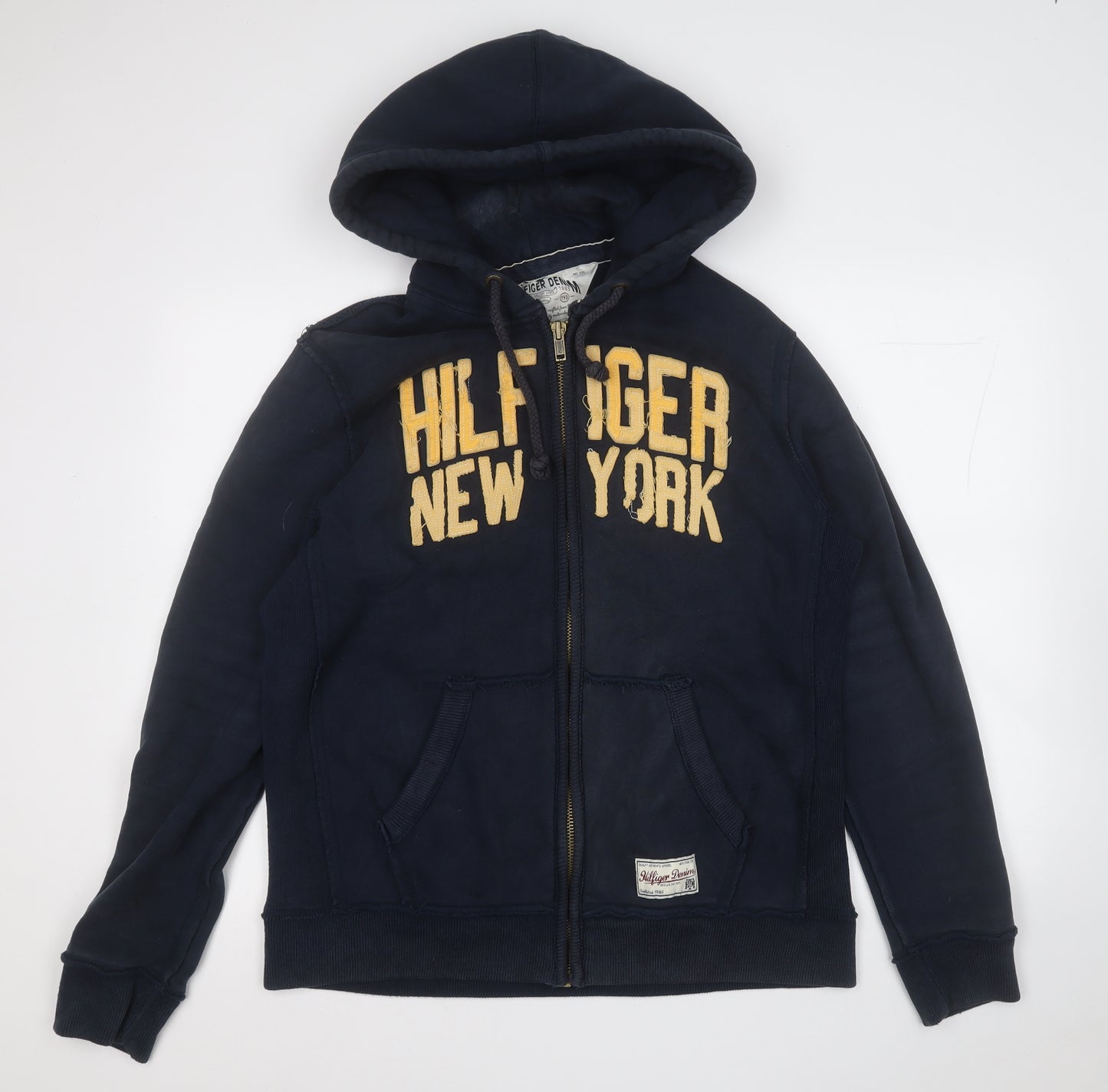Hilfiger Denim Mens Blue  Cotton Pullover Hoodie Size XL