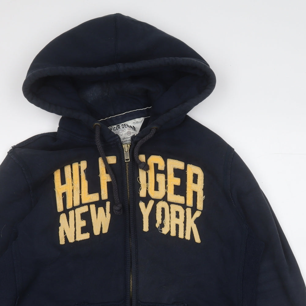 Hilfiger Denim Mens Blue  Cotton Pullover Hoodie Size XL