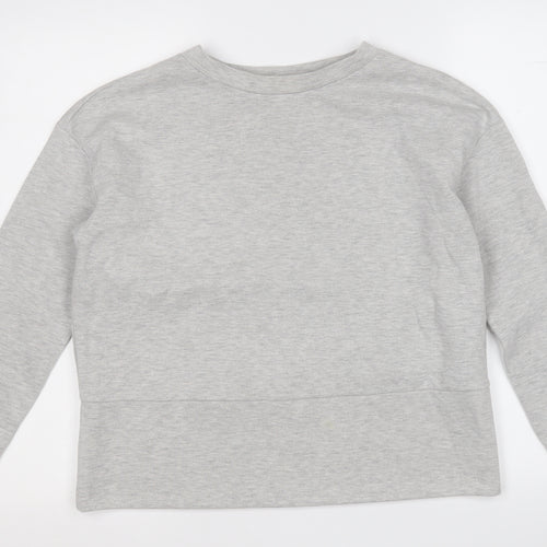 Preworn Womens Grey  Cotton Pullover Sweatshirt Size S   - Elbow Patches