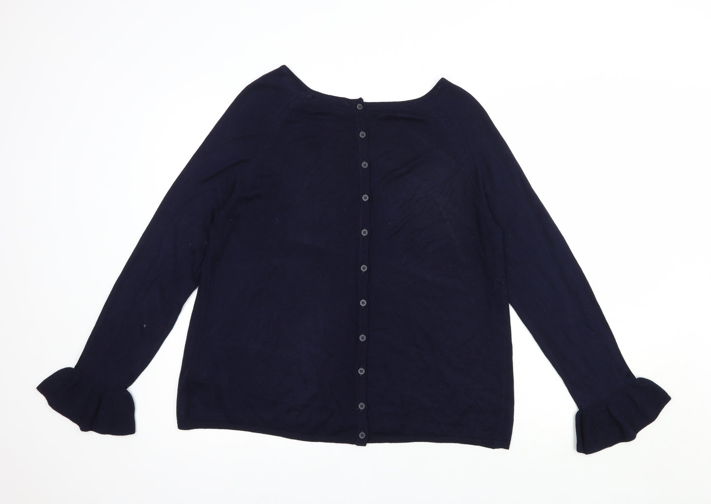 Marks and Spencer Womens Blue Boat Neck  Acrylic Pullover Jumper Size 16