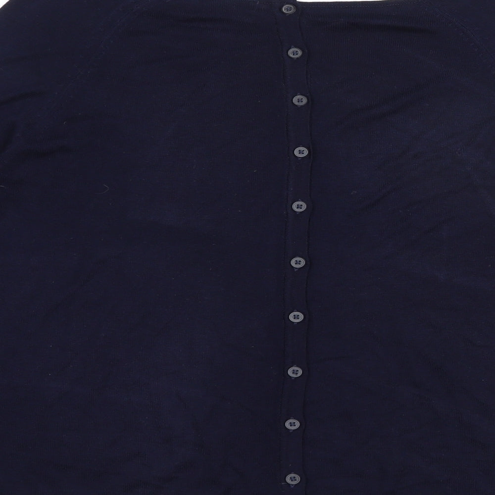 Marks and Spencer Womens Blue Boat Neck  Acrylic Pullover Jumper Size 16