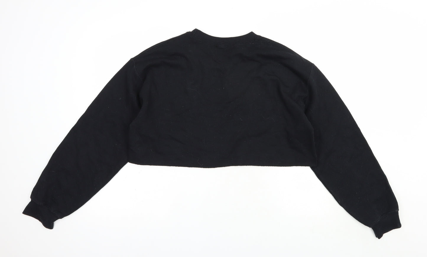 Missguided Womens Black  Cotton Pullover Sweatshirt Size S  Pullover - Cropped