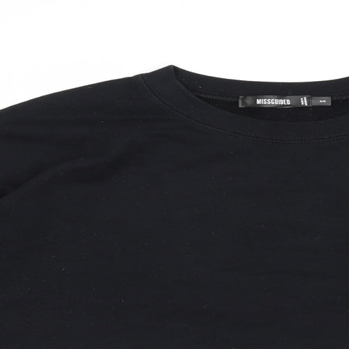 Missguided Womens Black  Cotton Pullover Sweatshirt Size S  Pullover - Cropped