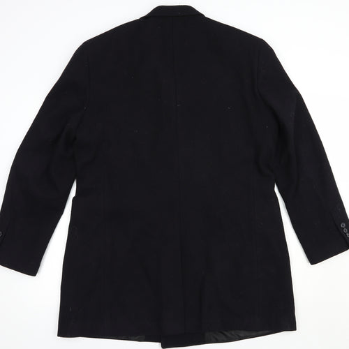 TU Mens Black   Pea Coat Coat Size XL  Button