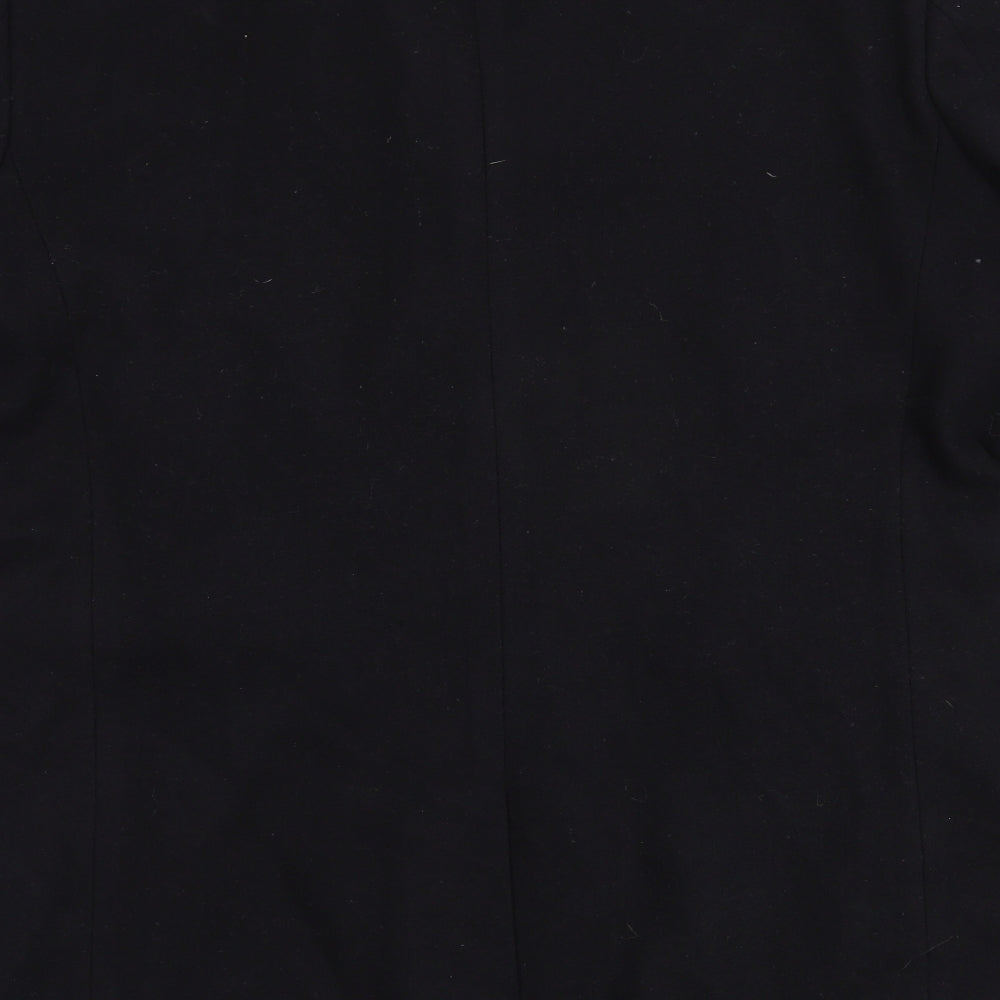 TU Mens Black   Pea Coat Coat Size XL  Button