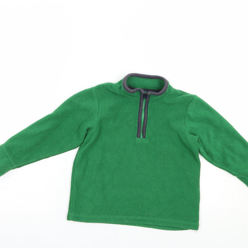 Marks and Spencer Boys Green  Polyester Pullover Sweatshirt Size 3-4 Years  Zip