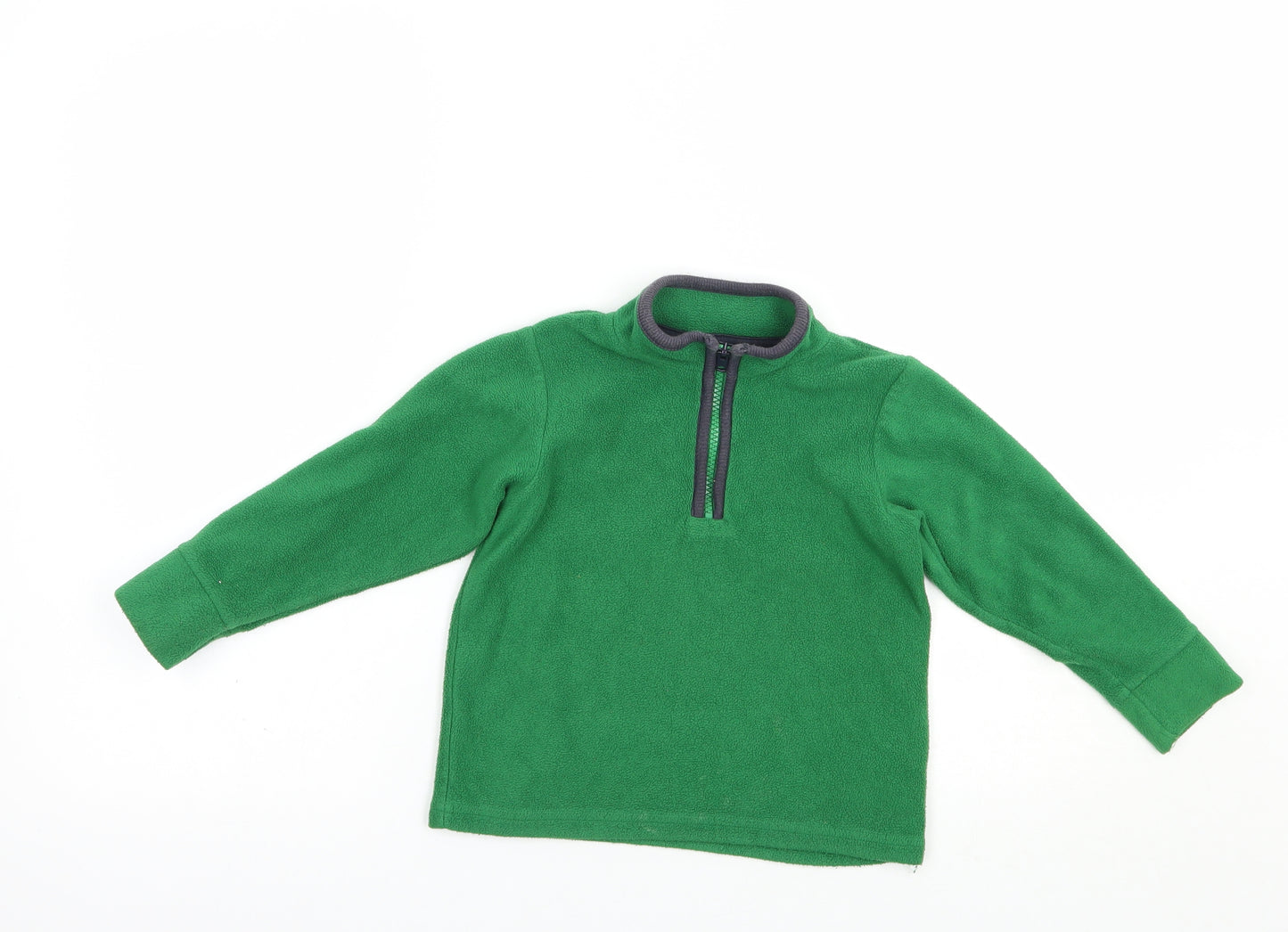 Marks and Spencer Boys Green  Polyester Pullover Sweatshirt Size 3-4 Years  Zip