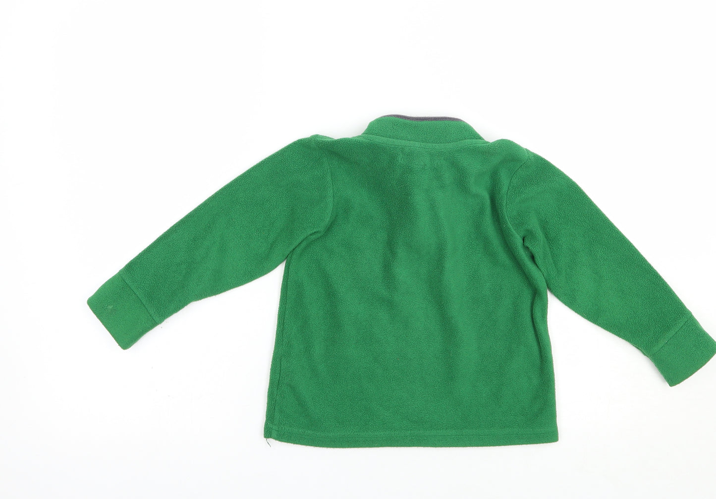 Marks and Spencer Boys Green  Polyester Pullover Sweatshirt Size 3-4 Years  Zip