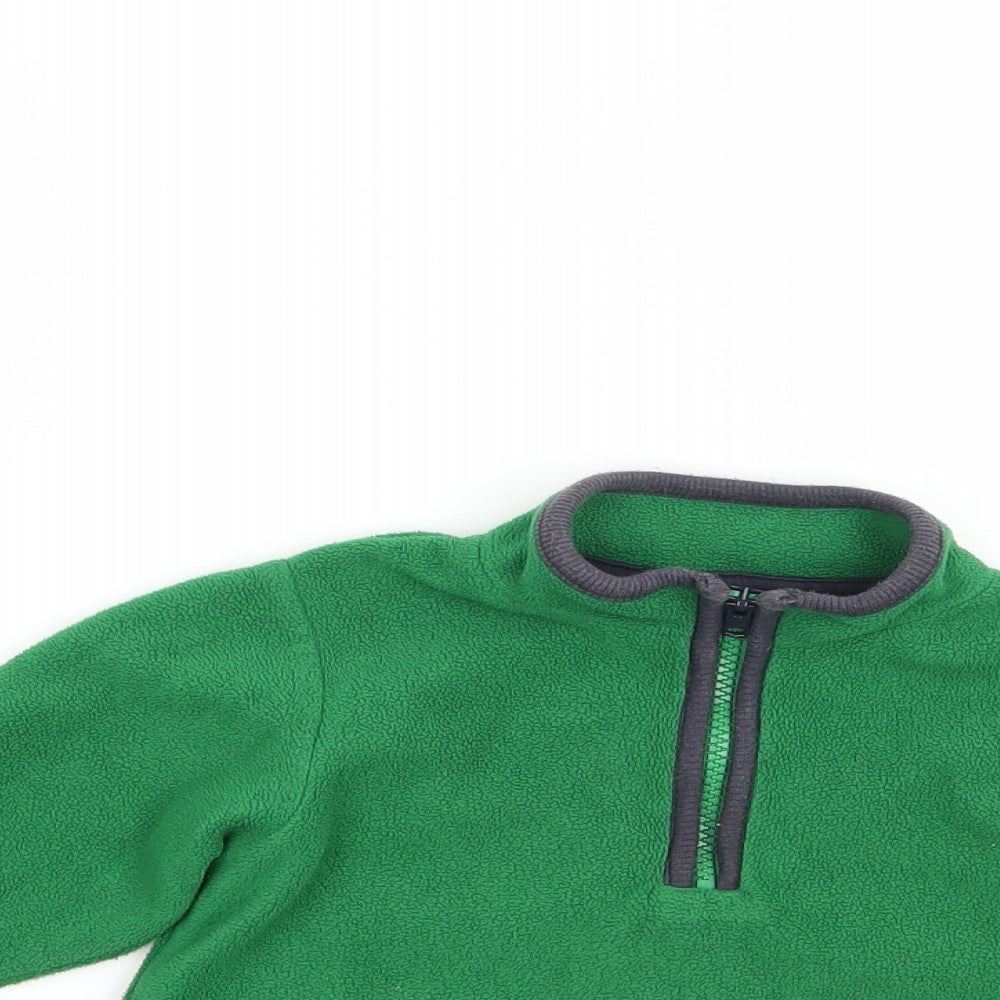 Marks and Spencer Boys Green  Polyester Pullover Sweatshirt Size 3-4 Years  Zip