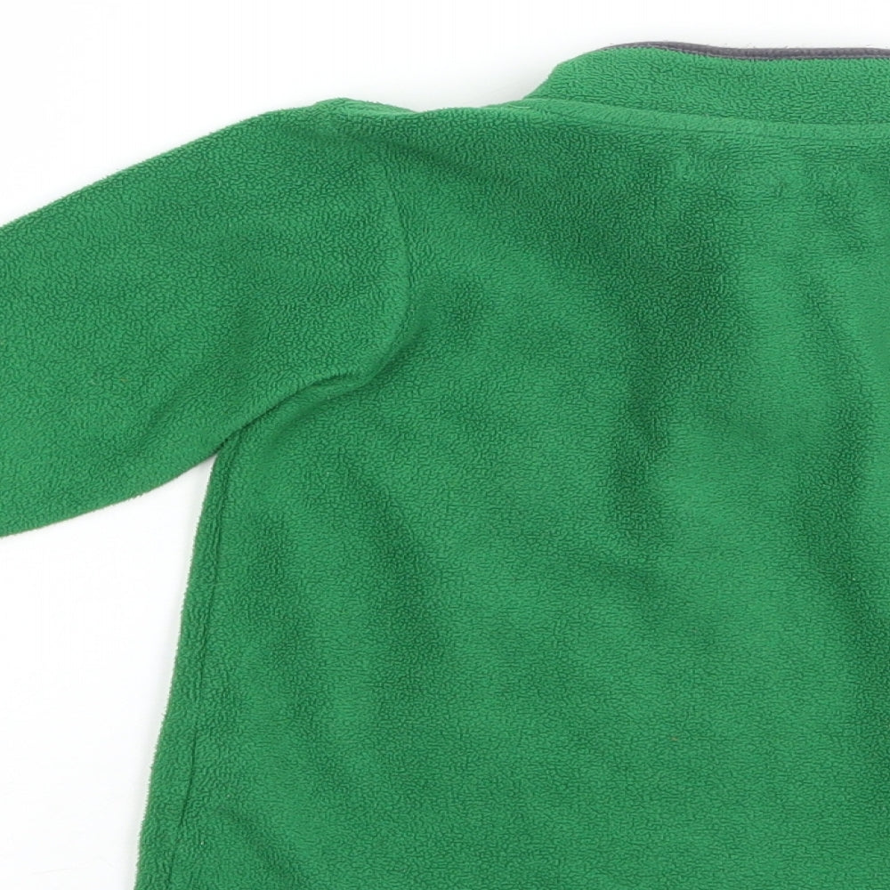 Marks and Spencer Boys Green  Polyester Pullover Sweatshirt Size 3-4 Years  Zip