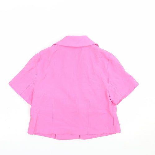 Primark Womens Pink   Jacket Blazer Size 4  Button - Cropped