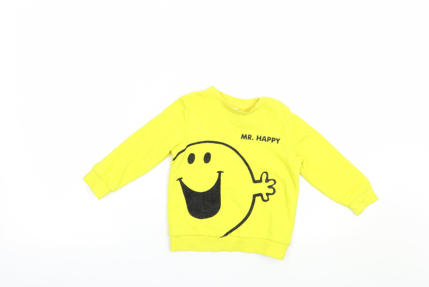 F&F Baby Yellow  Cotton Pullover Jumper Size 12-18 Months  Snap - Mr. Happy