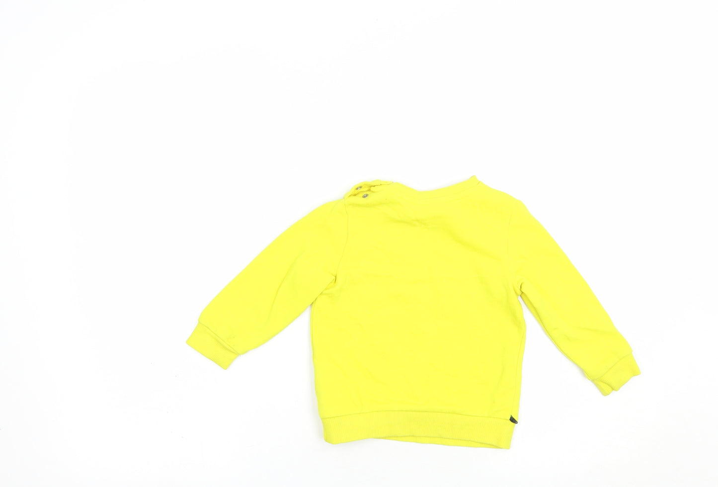 F&F Baby Yellow  Cotton Pullover Jumper Size 12-18 Months  Snap - Mr. Happy