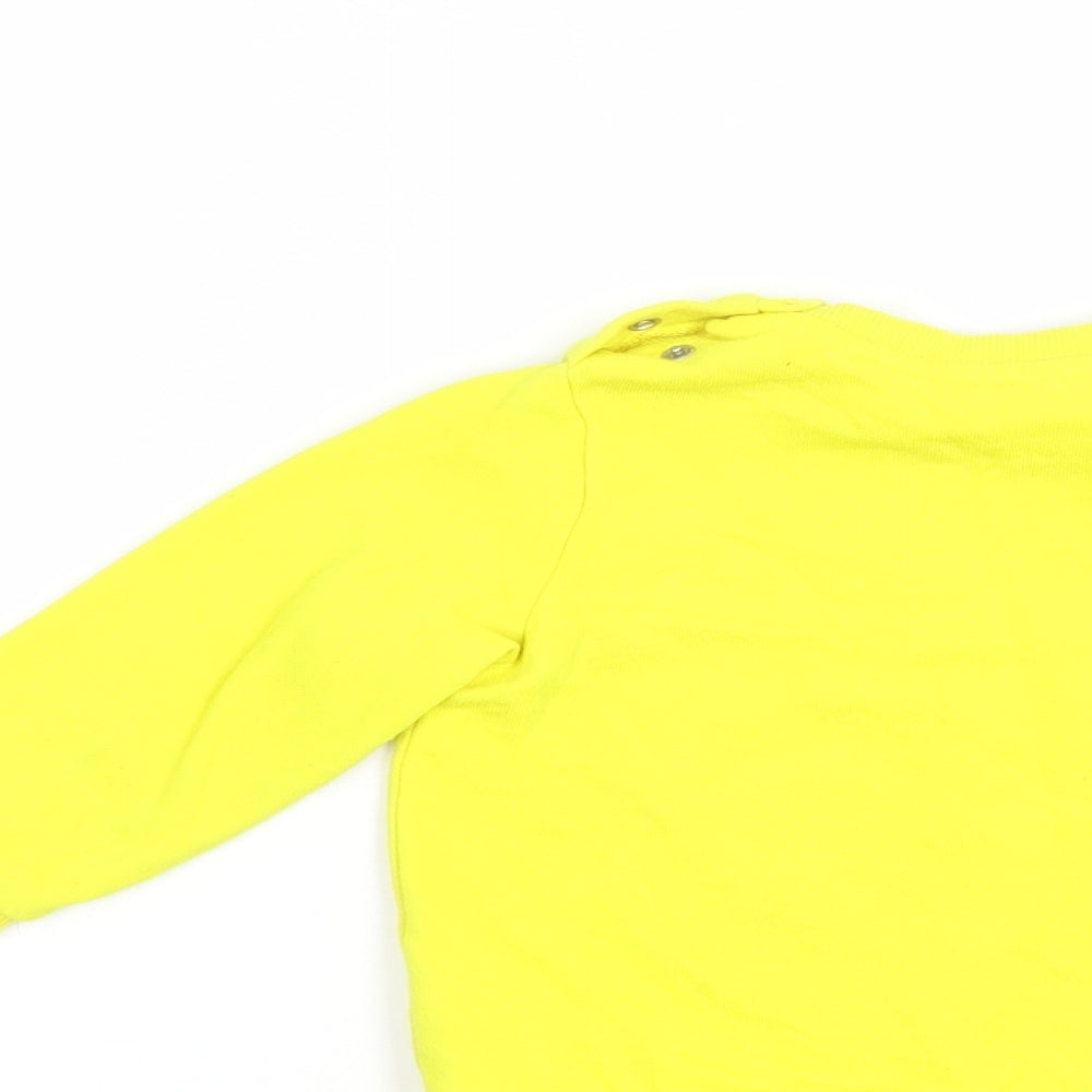 F&F Baby Yellow  Cotton Pullover Jumper Size 12-18 Months  Snap - Mr. Happy