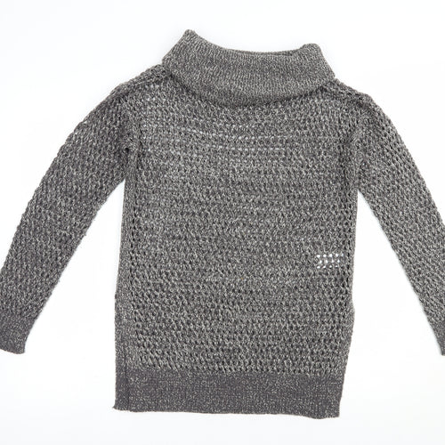Papaya Womens Grey Roll Neck  Acrylic Pullover Jumper Size S
