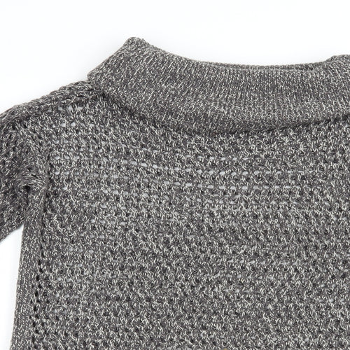 Papaya Womens Grey Roll Neck  Acrylic Pullover Jumper Size S