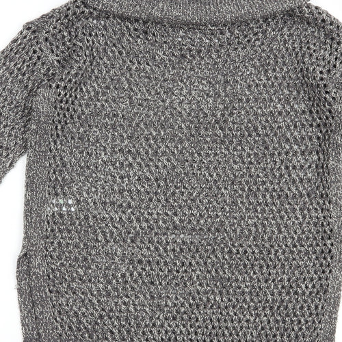 Papaya Womens Grey Roll Neck  Acrylic Pullover Jumper Size S