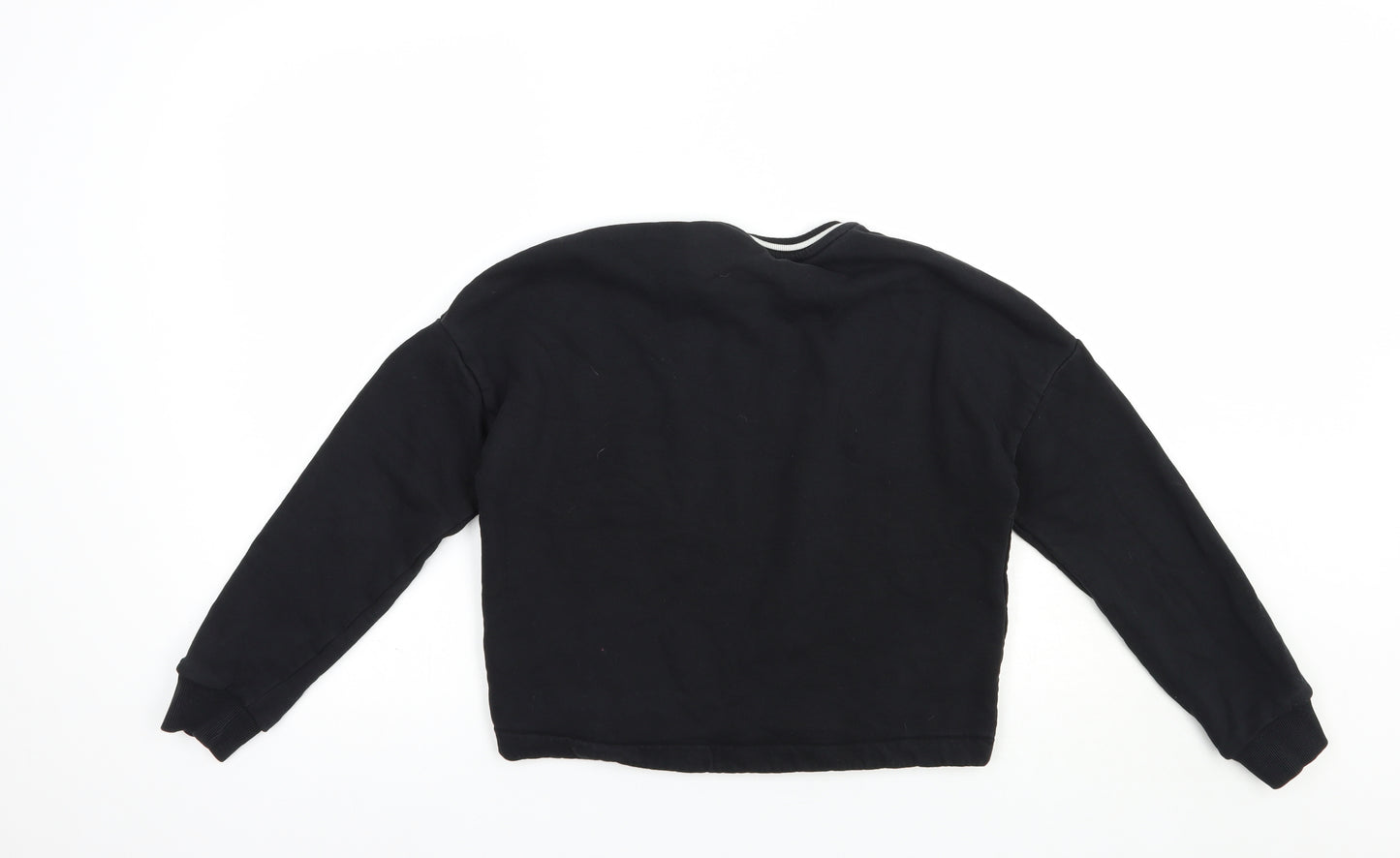 Marks and Spencer Girls Black  Cotton Pullover Sweatshirt Size 12-13 Years  Pullover - Future