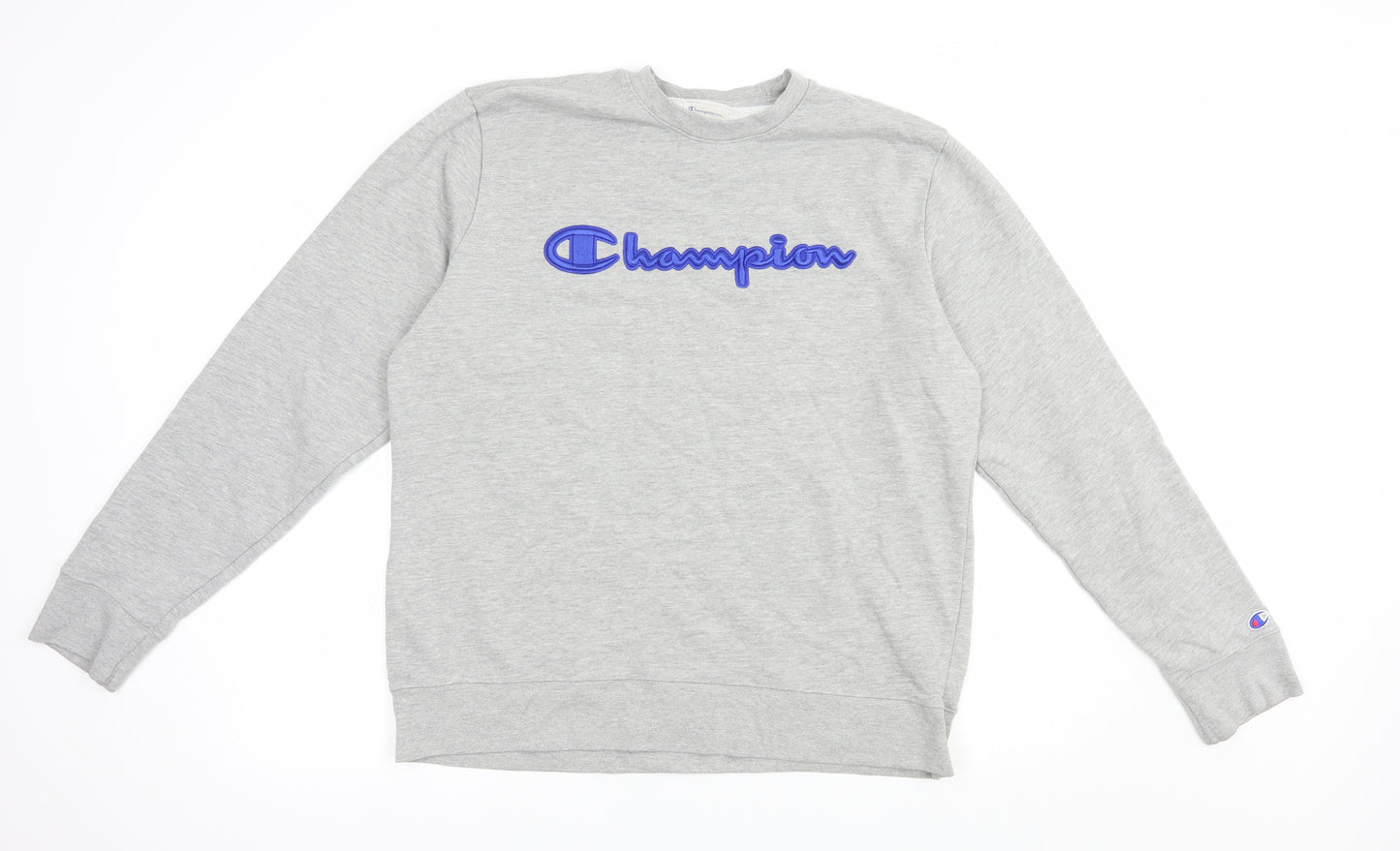 Champion Mens Grey  Cotton Pullover Sweatshirt Size L