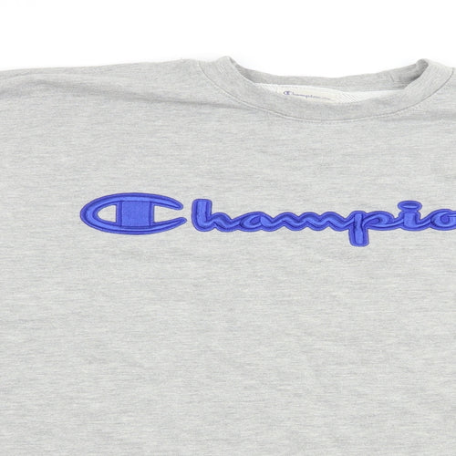 Champion Mens Grey  Cotton Pullover Sweatshirt Size L