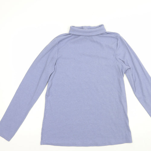 George Womens Blue Roll Neck  Cotton Pullover Jumper Size 14