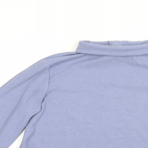 George Womens Blue Roll Neck  Cotton Pullover Jumper Size 14