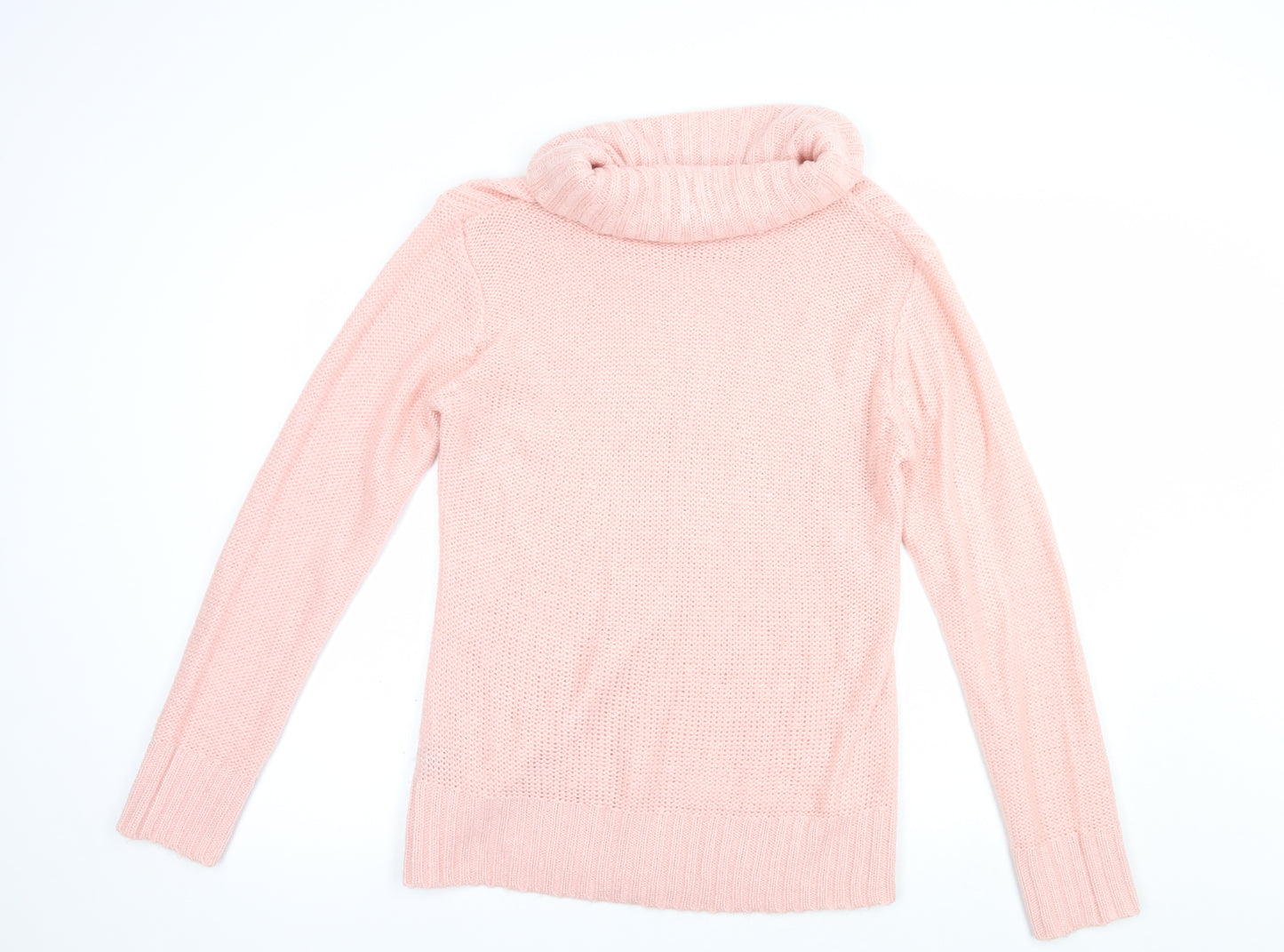 M&Co Womens Pink Roll Neck  Acrylic Pullover Jumper Size 18