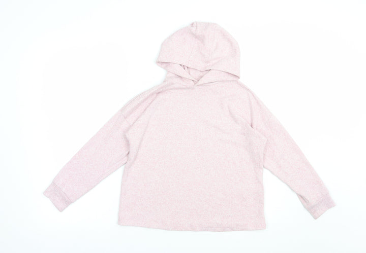 Marks and Spencer Girls Pink  Viscose Pullover Hoodie Size 9-10 Years  Pullover