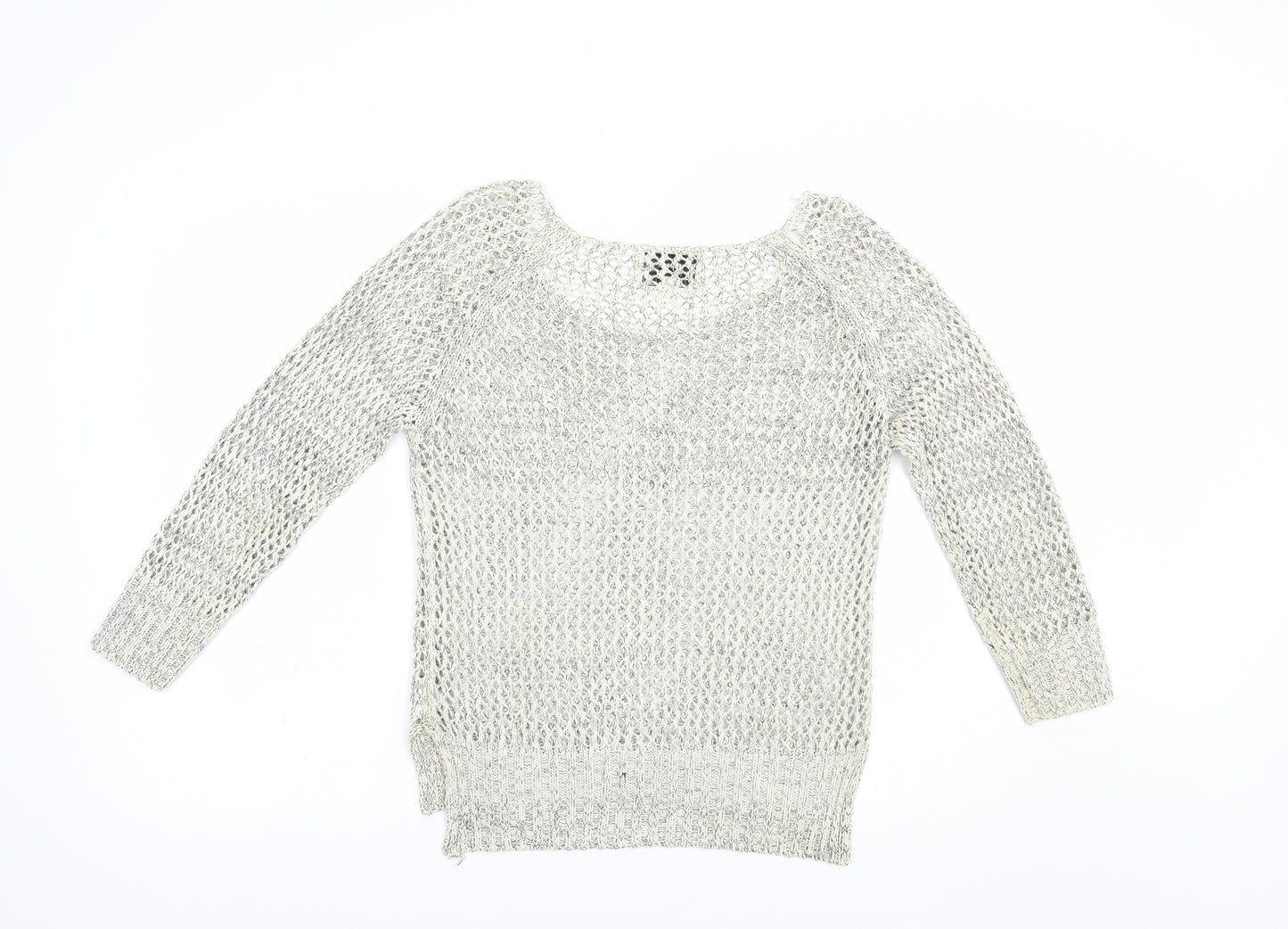 Papaya Womens Grey Boat Neck  Camel Pullover Jumper Size 8