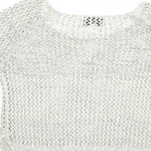 Papaya Womens Grey Boat Neck  Camel Pullover Jumper Size 8
