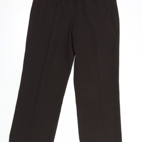 Robell Womens Brown  Polyester Dress Pants Trousers Size 12 L31 in Regular Button
